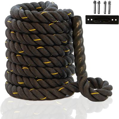 China Commercial Outdoor Heavy Duty Battle Rope Workout Core Strength Gym Home Use Battle Rope with Anchor Strap Kit for sale