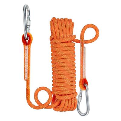 China Fashion 32Ft 65Ft 98Ft 165Ft High Tensile 246Ft Durable Top Static Rope Safety Rope Climbing Camping Rope With Carabiner for sale