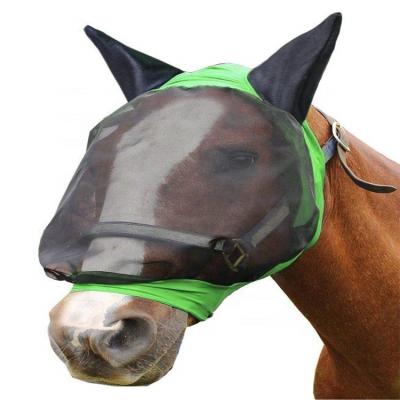 China Soft Mesh Horse Fly Mask Anti-UV Sun Blocker Extra Comfort With Ears for sale