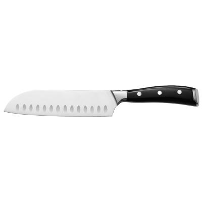 China Stocked 7 Inch Chef Cooking Santoku Knife Stainless Steel ABS Handle Chef Knife for sale