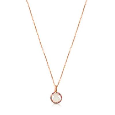 China Rose Gold Touses Necklace CLASSIC 925 Sterling Silver Beart Pendant Mother of Pear Colors Zircon Stone Necklace Jewelry for Women for sale