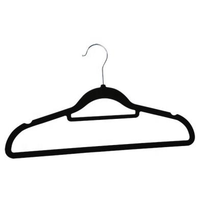 China Multifunctional USA Chains Supermarket Supplier Black Velvet Hangers Custom Suit Hanger Factory Wholesale for sale