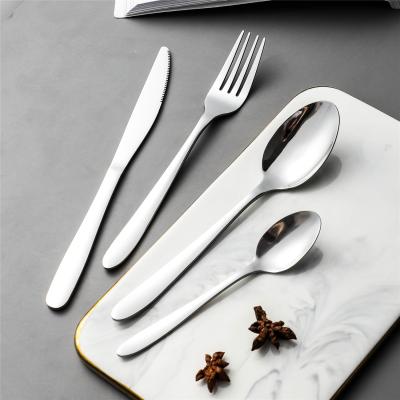 China Viable Hot Selling Simple Design Dinner Knife Fork Spoon Set Elegant Stainless Steel Cutlery Set for sale