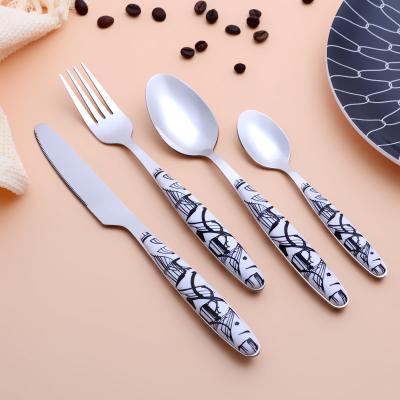 China Fashion Viable Nordic Custom Plastic Cutlery Handle Design Factory Jieyang Style Silverware Set for sale