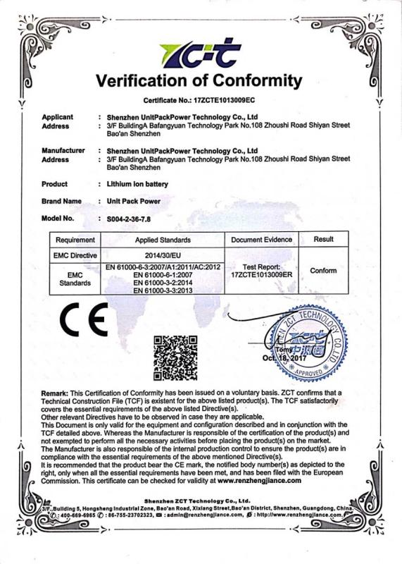 CE - Shenzhen Unit Pack Power Technology Co., Ltd.