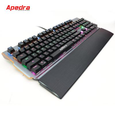 China For APEDRA Tablet Wired Machinery Axis Green Keyboard Glowing Keyboard with Wrist Rest Design for sale