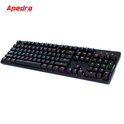 China Compact Design Small Gaming Keyboard RGB LED Tactile Gaming Keyboard Back Mechanical Light Blue Switches for sale