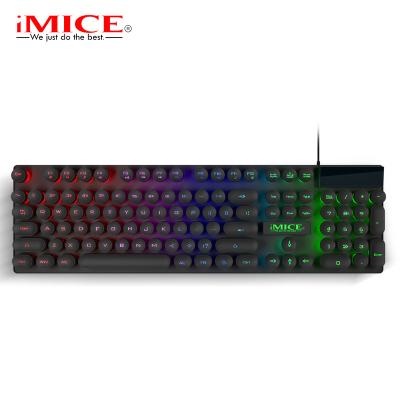 China AK-800 brand plug and play mechanical feeling factory IMICE round key set keyboard with backlit for sale