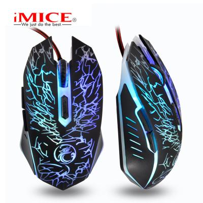 China Glowing Finger iMICE X5 Wired Mouse Game 6 Key Led Lamp Mouse Desktop Notebook For Breathing for sale