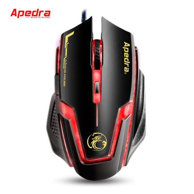 China Apedra Finger Wired Gaming Mouse 6D Mouse Optical Professional Gamer Laptop Desktop Mouse for sale