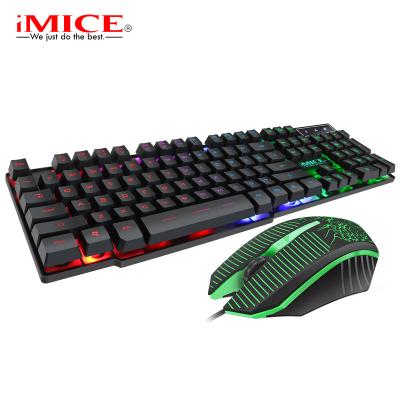 China Game Factory Supply USB Directly Wired Combo Keyboard Computer Gaming Keyboard Backlit Mouse for sale