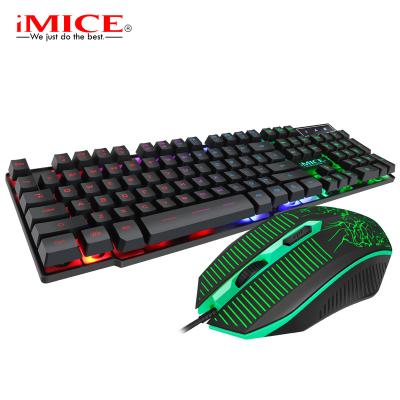 China Plug and play iMICE KM-680 wired keyboard and mouse gaming waterproof 104keys backlight for sale