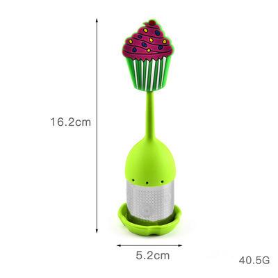 China Viable Manufacturer Customize Silicone Tea Infuser with Stainless Steel Handle Leaf Shape Strainer Tea Infuser for sale