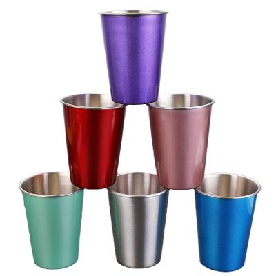 China Low price 350ml 500ml six-color six-color stainless steel 304 stainless steel beer mug stocked outdoor portable coffee mug for sale