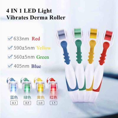 China Anti-Puffiness Stretching New Product LED Products Vibrating Titanium Photon Roller Derma Roller Skin Photon Microneedle Therapy for sale