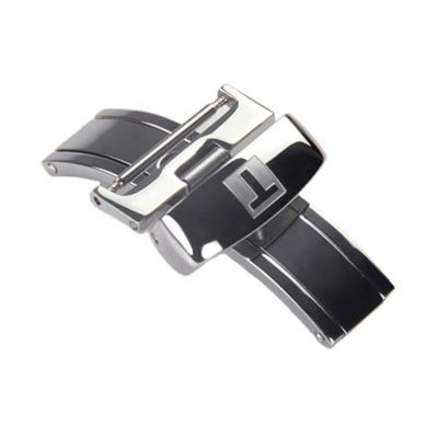 China Wholesale Polished Stainless Steel Butterfly Folding Watch Buckle For T41 Leather Strap High Quality Deployment Clasp for sale