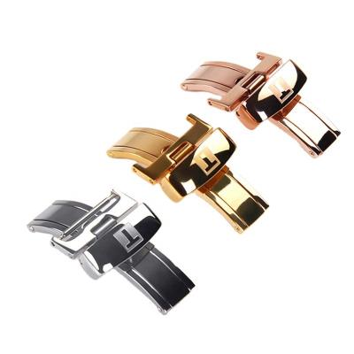 China Luxury 12 14 16 18 20 Mm Stainless Steel Metal Deployment Watch Butterfly Buckle Clasp For 1853 Watch for sale