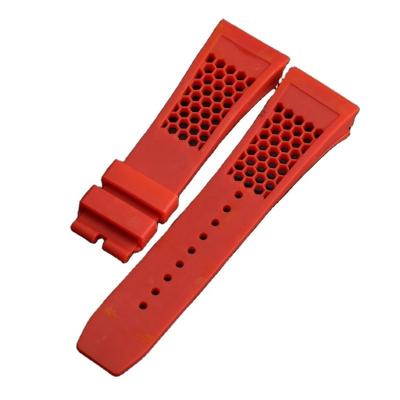 China Luxury Soft Rubber Silicone Watch Band 25mm Rubber Watch Strap For Richard Mill Watch for sale