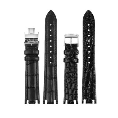 China 16mm 18mm Watch Band Soft Crocodile Pattern Leather Luxury Genuine Leather Watch Strap For primaluna for sale