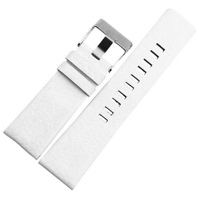 China 22mm 24mm 26mm 27mm 28mm Wide Genuine Leather White Leather Watch Band Strap For DIESE Watch for sale