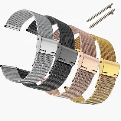 China Blue Stainless Steel Mesh Watch Strap Rose Gold Milanese Watch Band Quick Release Stainless Steel 18mm 20mm 22mm 24mm for sale