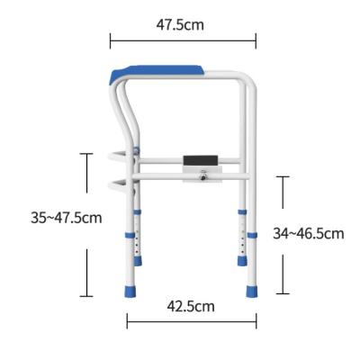 China Modern High Quality Safety Adjustable Railing Toilet Pipe Carbon Steel Toilet Armrest Safe View For Older Tool Free Installation for sale