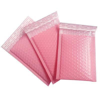 China Hot Selling Self Seal Padded Envelope Bubble Bag Custom Printed Poly Padded Envelopes Rose Gold Pink Bag Black Metallic Bubble Mailing Ads for sale