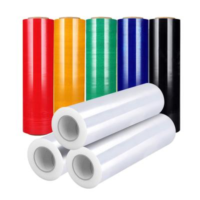 China Factory direct moisture proof industrial PE plastic wrap 20 adhesive transparent stretch film for sale