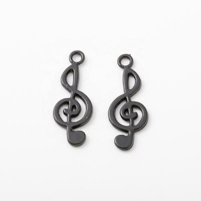 China Trendy Fashion Jewelry Metal Black Color Music Note Charms Pendant For Necklace for sale