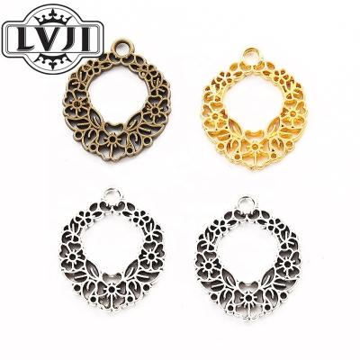 China Trendy Ellipse Pendant Connector Alloy Metal Jewelry Fashion Pendant Charms for sale