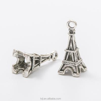 China Fashionable Antique Silver Eiffel Tower Dangle Charms for Jewelry Making for sale