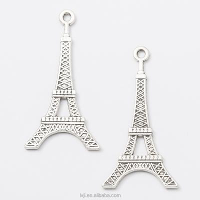 China Fashionable Antique Silver Eiffel Tower Pendant Charms For Costume Jewelry for sale