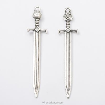 China Trendy Wholesale Fashion Plated Silver Sword Charms for sale