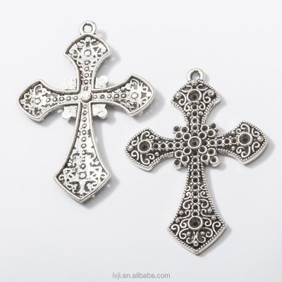 China Fashionable Wholesale Custom Alloy Cross Pendant, Necklace & Key Chain & Bracelet Parts Metal Cross Crucifix Charm for sale