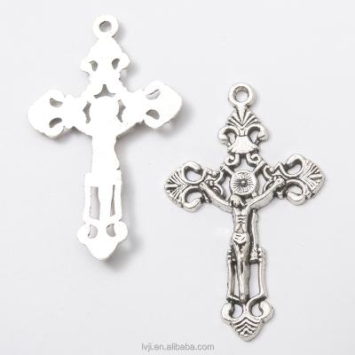 China Fashionable Silver Cross Charm Christian Cross for Christian Jesus Necklace Jewelry for sale