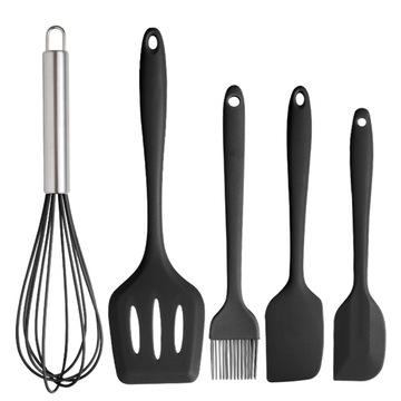 China 10 Pieces Viable Wholesale Red Kitchenware Baking Baking Tools Silicone Cookware Utensil Set for sale