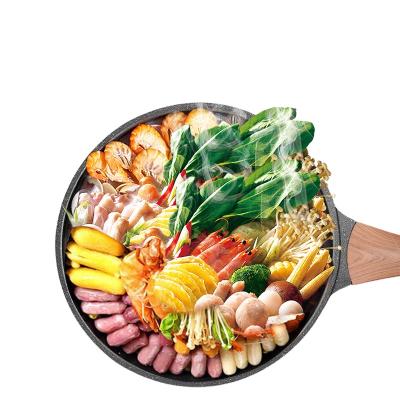 China Sustainable Non-Stick Pan Family Medical Stone Breakfast Stove Pot for sale