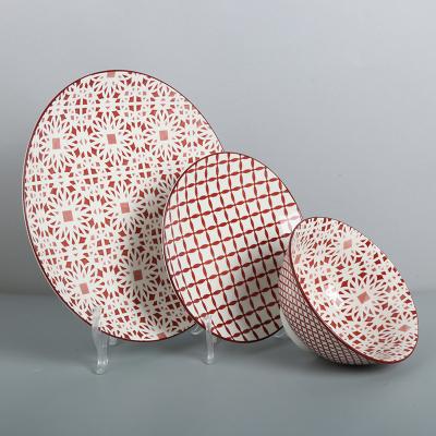 China Wholesale Disposable Ceramic Tableware Custom Logo Printing Pad Porcelain Dinner Set Dinnerware Sets for sale