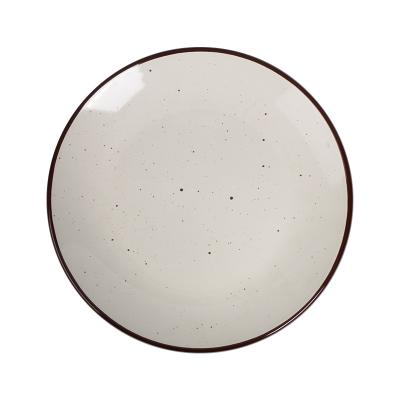 China High Quality Nordic Style Viable Hot Sale Ceramic Dinnerware Set Black Dot Design Porcelain Ceramic Dinnerware Set for sale