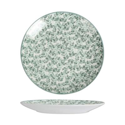 China Fresh Style Viable Hot Selling Full Leaves Design Moonlight Ceramic Dishes Porcelain Dishes for sale