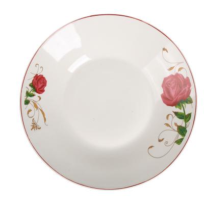 China Viable Wholesale High Quality Pink Porcelain Dishes Custom Size Round Size Decal Pattern Ceramic Dinner Plate for sale