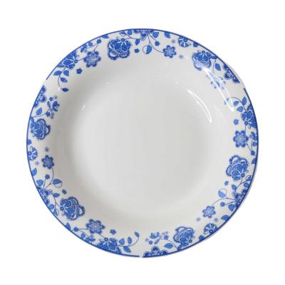 China Sustainable Stylish Wholesale Porcelain Soup Dish Omega Dishes Set 9.25 Inch Ceramic Dishes For Restaurant for sale