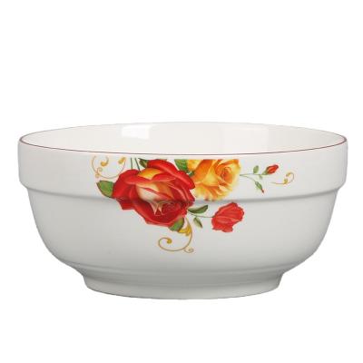 China Sustainable Wholesale Hotel Restaurant Ceramic Bowl Floral Design Traditional Home Porcelain Bowl for sale