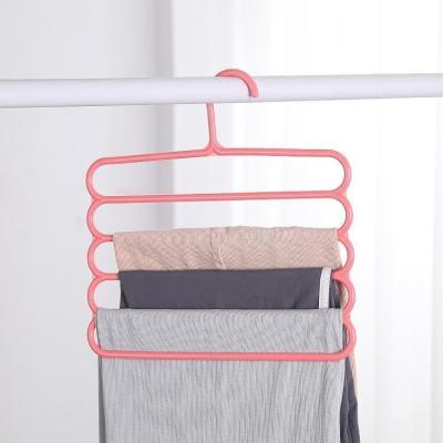 China Home Use Space Saver Hot Sale Multi Layers Cloth Pants Hanger PP Cloth Hanger Rack Pants Hanger S-type Pants for sale