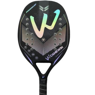 China Professional carbon fiber beach tennis paddle, tennis racket with bag beach paddle racket, beach tennis racket 3k carbon fiber for sale