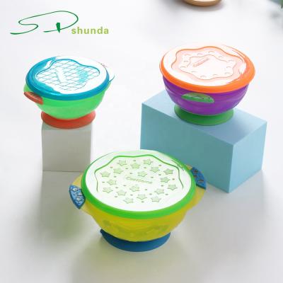 China BPA Free Top Selling Easy Clean Feeding Dish Dish Sucker Bowl With Suction For Toddler Baby Bowls With Lid for sale