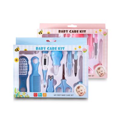 China 0-36months Newborn Infant Grooming Health Care Baby Care Kit With 10 Pcs Accessories For Hair Nail Teeth Care Shower Set Gifts for sale