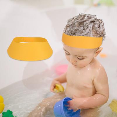 China Silicone Baby Kids Soft Sustainable Protective Waterproof Shampoo Adjustable Shower Cap for sale