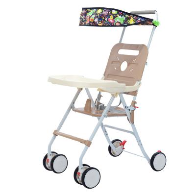 China Modern 2 in 1 Baby Toddler High Feeding Chair Stroller With Food Tray And 4 Big Wheels for sale