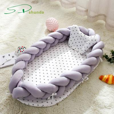 China Baby Modern Portable Braided Nest Cotton Infant Sofa For Newborn Crib Hutch For Co-sleep Travel for sale